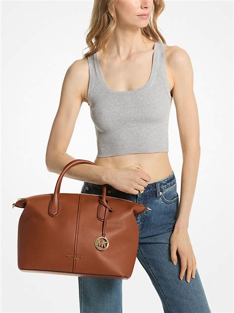 michael kors tasche leder lammfwll|Hyde Large Pebbled Leather Satchel .